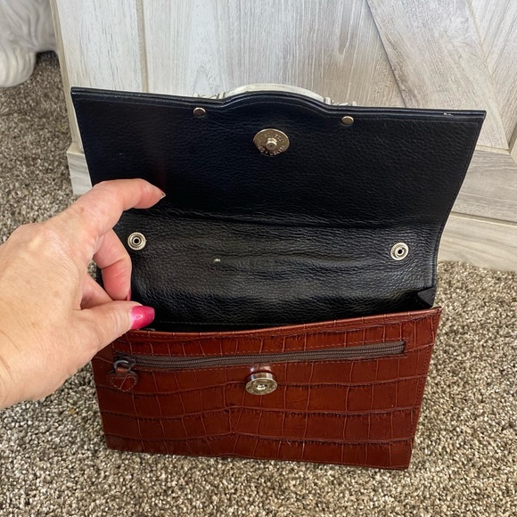 BRIGHTON Multi Compartments Vtg Lg. Purse Wallet Clutch Bag Wristlet ORGANIZER - Picture 12 of 13
